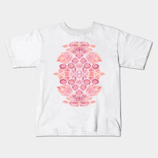 Boho floral folk watercolor medaillon Kids T-Shirt